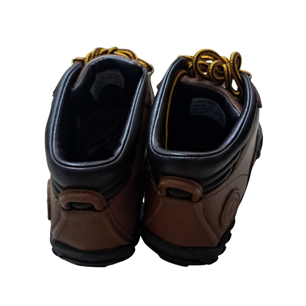 Ralph Lauren Polo Sport Duck Boots 6.5 Brown Leather Upper Low Top Lace Up - Picture 3 of 10